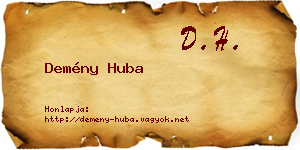 Demény Huba névjegykártya